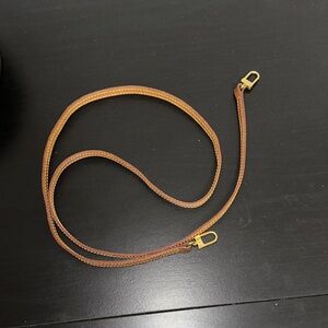 Louis Vuitton Brown Leather Strap with Gold Hardware